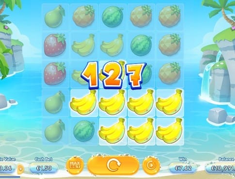 Комбинация из бананов в онлайн автомате Sunny Shores